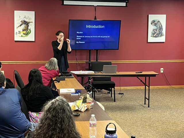 Participants and teachers during a religious education session for the Catholic Deaf Community